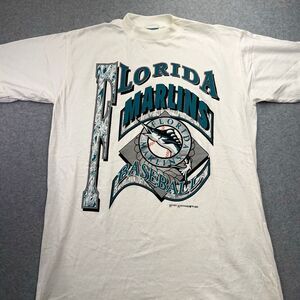 VTG 90s Resort Images Florida Marlins MLB Graphic Shirt Large Single Stitch